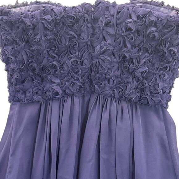 Calvin Klein Purple Floral Bodice Strapless Sheer Layer Mini Dress Women 0 - Picture 5 of 9